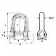 Captive pin D shackle Ø 8