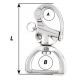 Mousqueton de drisse HR - Pour sangle - Long: 100 mm