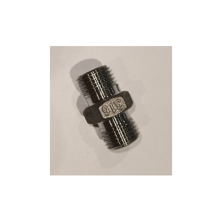 STAINLESS STEEL NIPPLE 316L 8X13 (1/4") HEXAGONAL GAS CYLINDRICAL