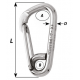 Asymmetric carbin hook - Length: 60 mm