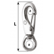 HR safety snap hook - With swivel - Length: 70 mm