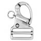 Snap hook with fixed eye - For 20 mm webbing - Length: 44 mm
