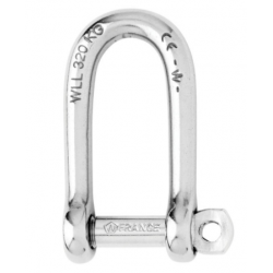 Self-locking long D shackle - Dia 4 mm