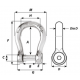 Self-locking allen head pin bow shackle - Dia 8 mm