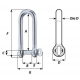 Captive pin long D shackle - Dia 6 mm
