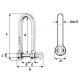 HR long D shackle - Dia 10 mm