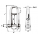 HR key pin shackle with bar - Dia 6 mm