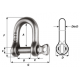 Titanium D shackle - Dia 6 mm