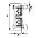 Swivel - Fork / Fork - Cambered plate - Length: 45 mm
