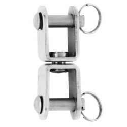 Swivel - Fork / Fork - Cambered plate - Length: 45 mm