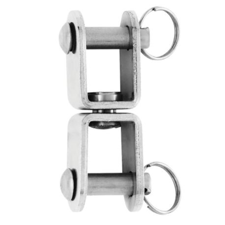 Swivel - Fork / Fork - Cambered plate - Length: 60 mm