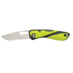 Couteau Offshore - Lame crantée - Fluo