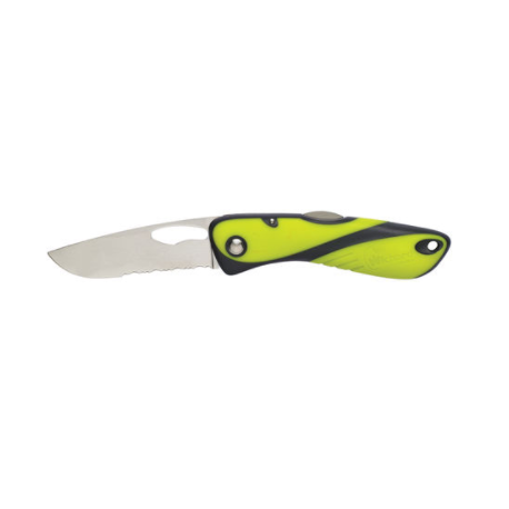 Couteau Offshore - Lame crantée - Fluo