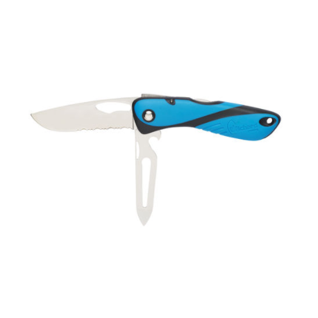 Offshore knife - Serrated blade - Shackler / Spike - Blue