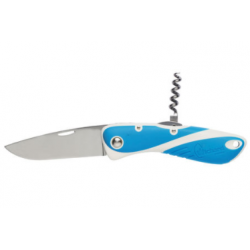 Aquaterra knife - Single plain blade & corkscrew - Bleu