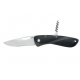 Couteau Aquaterra Chasse Peche - Lame simple lisse tire - bouchon - Noir