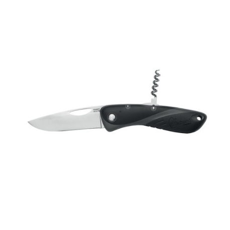 Couteau Aquaterra Chasse Peche - Lame simple lisse tire - bouchon - Noir