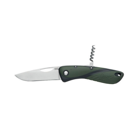Couteau Aquaterra Chasse Peche - Lame simple lisse tire - bouchon - Vert