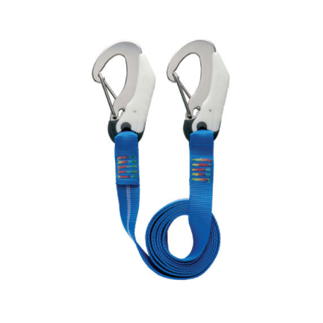 Tether - Flat webbing - 2M - 2 double action safety hooks