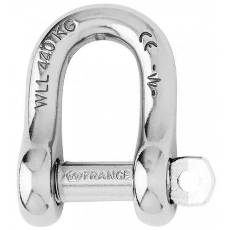 Captive pin D shackle Ø 8